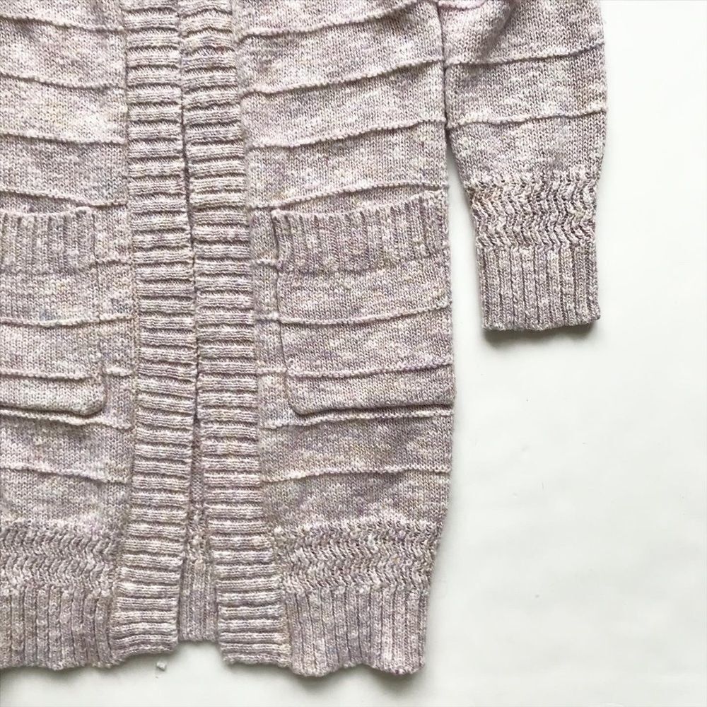 Roots light purple knit open front cardigan EUC S(5-6Y) - Picture 3 of 5